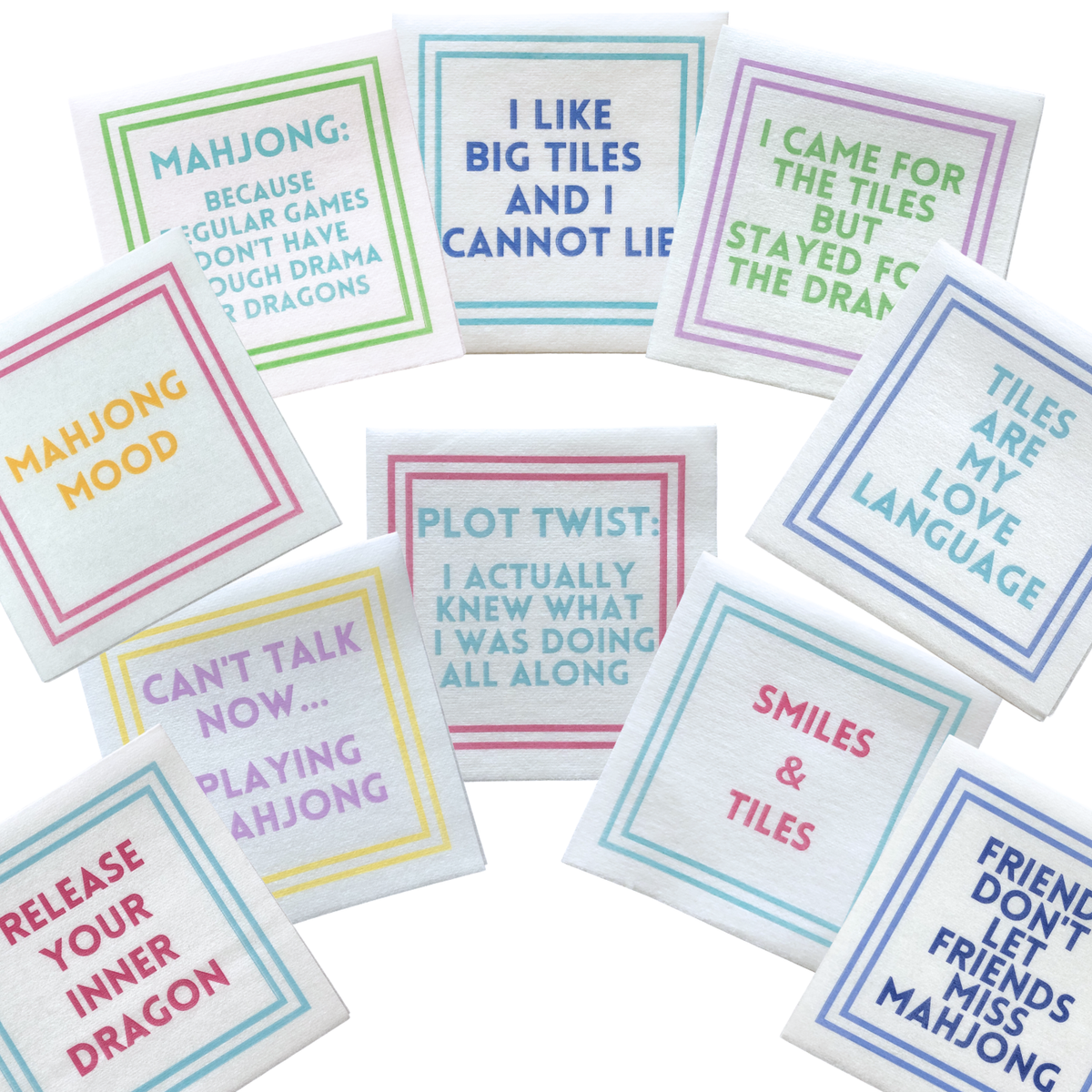 My Fair Mahjong - MAHJONG NAPKINS | 5'' x 5'' Luxury, Linen-Feel, Eco-Friendly