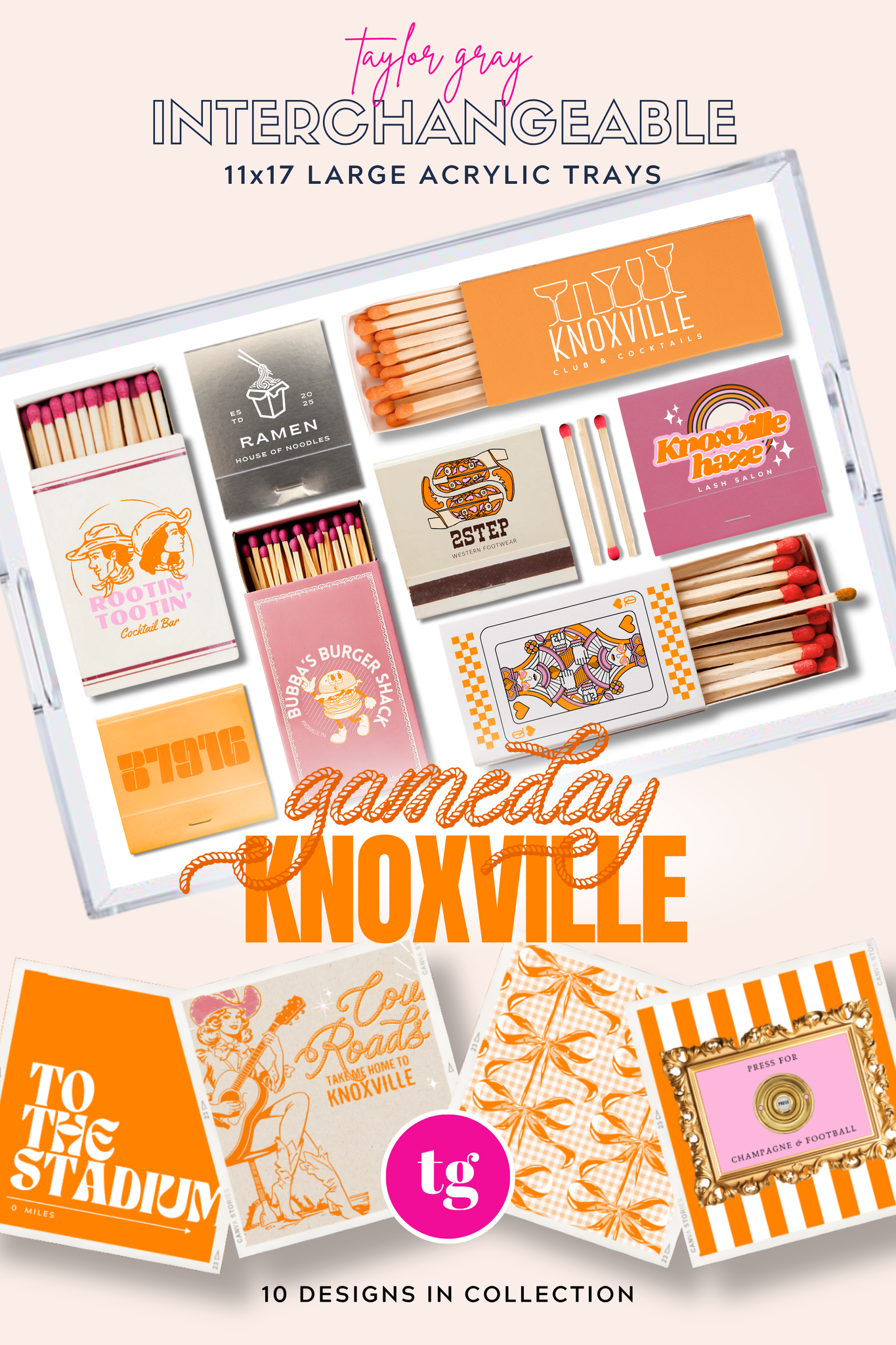TAYLOR GRAY - 11x17 GAMEDAY KNOXVILLE insert set of 10