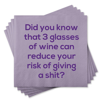 Chris’s Stuff Inc. - Funny Cocktail Napkins - 3 glasses of wine