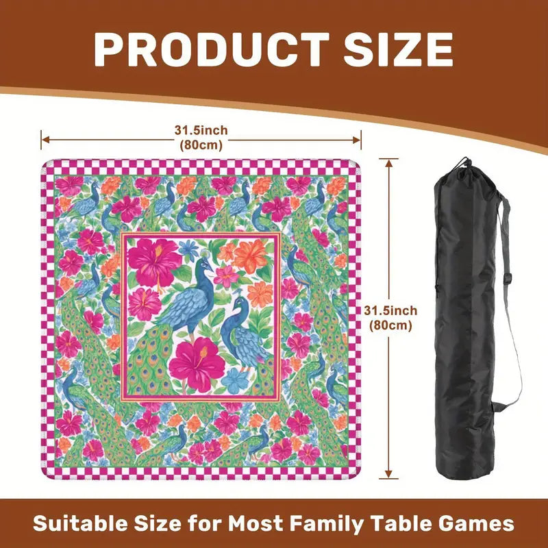 Peacock Hibiscus Mahjong Mat