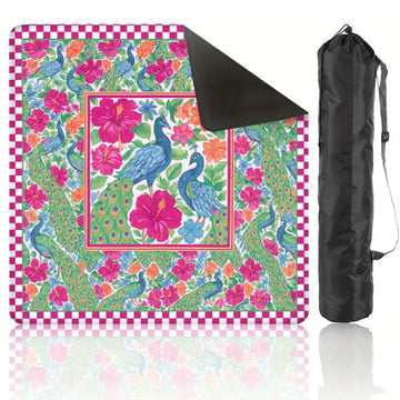 Peacock Hibiscus Mahjong Mat