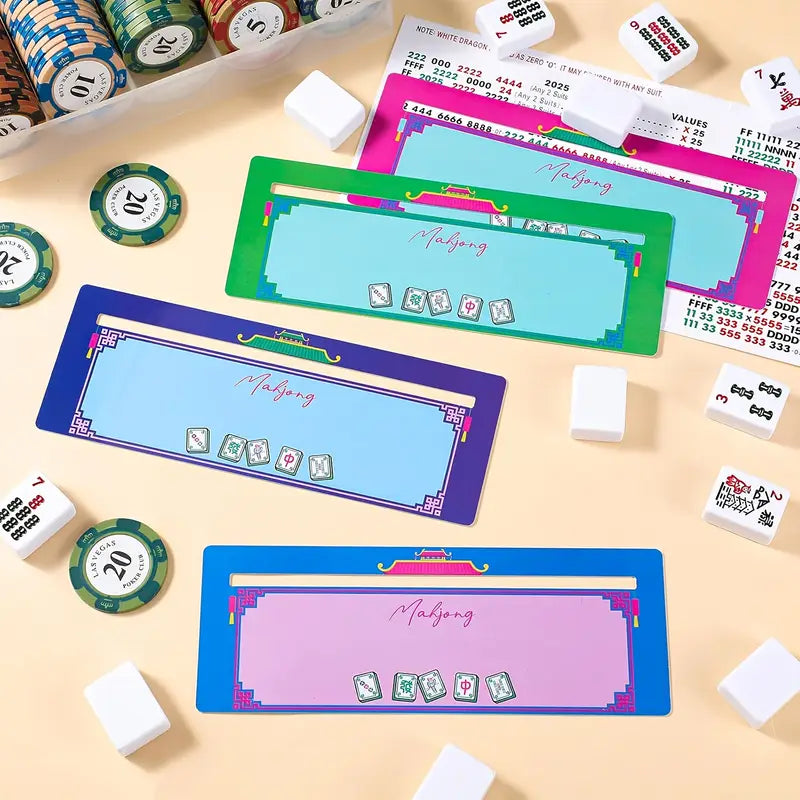 Mahjong Tile Racks – Colorful Hand Holders Set of 4
