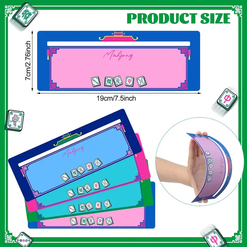 Mahjong Tile Racks – Colorful Hand Holders Set of 4
