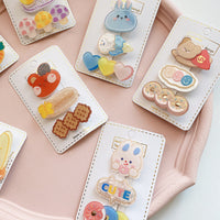 Children’s Cute Acrylic Small Animal Girl Heart Side Hairpin Hair
