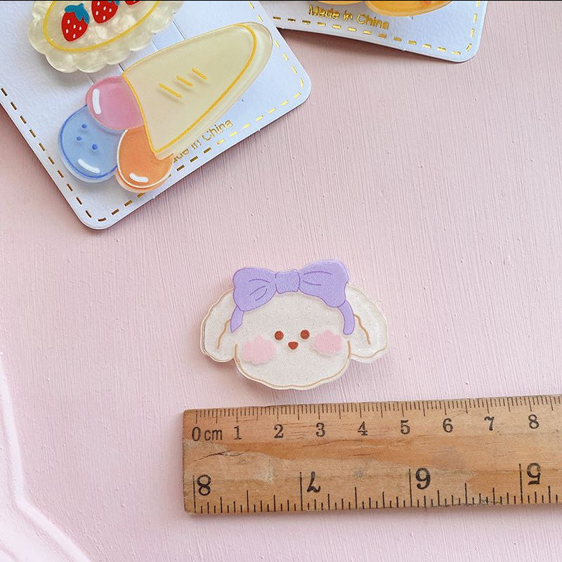 Children’s Cute Acrylic Small Animal Girl Heart Side Hairpin Hair