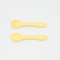 Baby Food Grade Complementary Food Training Silicone Spoon Fork Sets