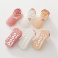 Kid Embroidered Pattern Color Matching Design Non-Slip Socks 1 Lot =3