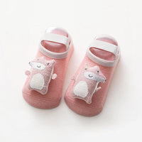 Baby 3D Cartoon Animal Patched Design Dispensing Non-Slip Lace-Up Sock