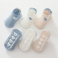 Kid Embroidered Pattern Color Matching Design Non-Slip Socks 1 Lot =3