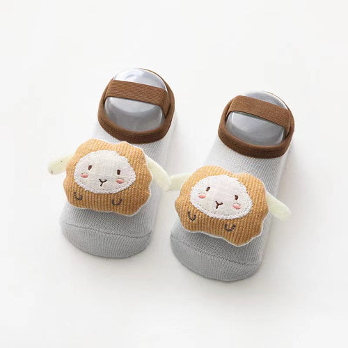 Baby 3D Cartoon Animal Patched Design Dispensing Non-Slip Lace-Up Sock