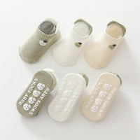 Kid Embroidered Pattern Color Matching Design Non-Slip Socks 1 Lot =3