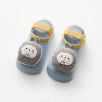 Baby 3D Cartoon Animal Patched Design Dispensing Non-Slip Lace-Up Sock