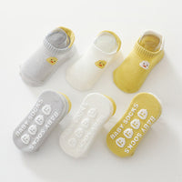 Kid Embroidered Pattern Color Matching Design Non-Slip Socks 1 Lot =3
