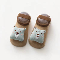 Baby 3D Cartoon Animal Patched Design Dispensing Non-Slip Lace-Up Sock