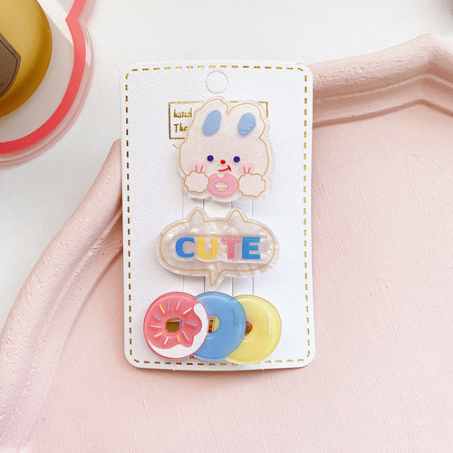 Children’s Cute Acrylic Small Animal Girl Heart Side Hairpin Hair