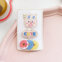 Children’s Cute Acrylic Small Animal Girl Heart Side Hairpin Hair